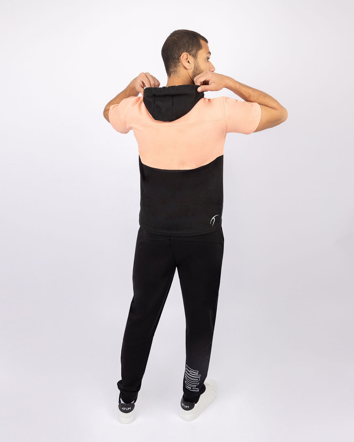 Half Sleeve Coral Hoodie-Atum -44233242