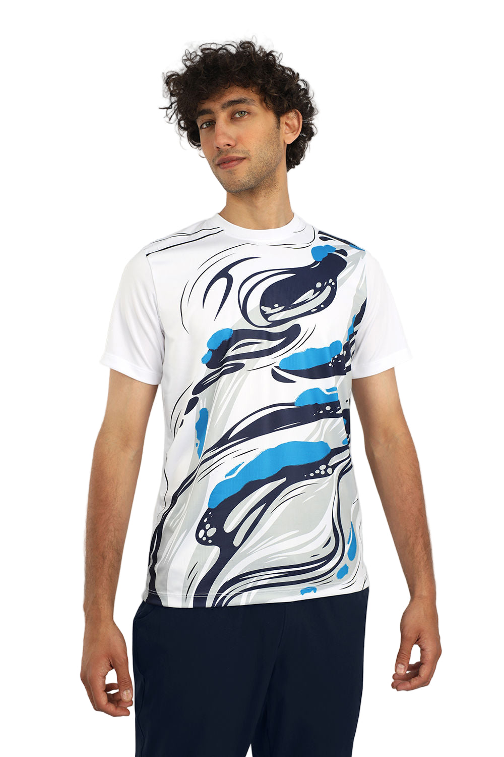 Men's Crew-Neck White T-Shirt-Atum -84995996