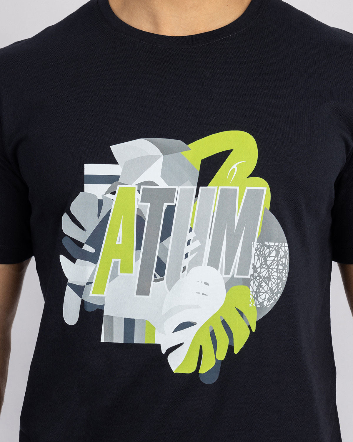 Printed Navy Men's T-Shirt-Atum -14289897