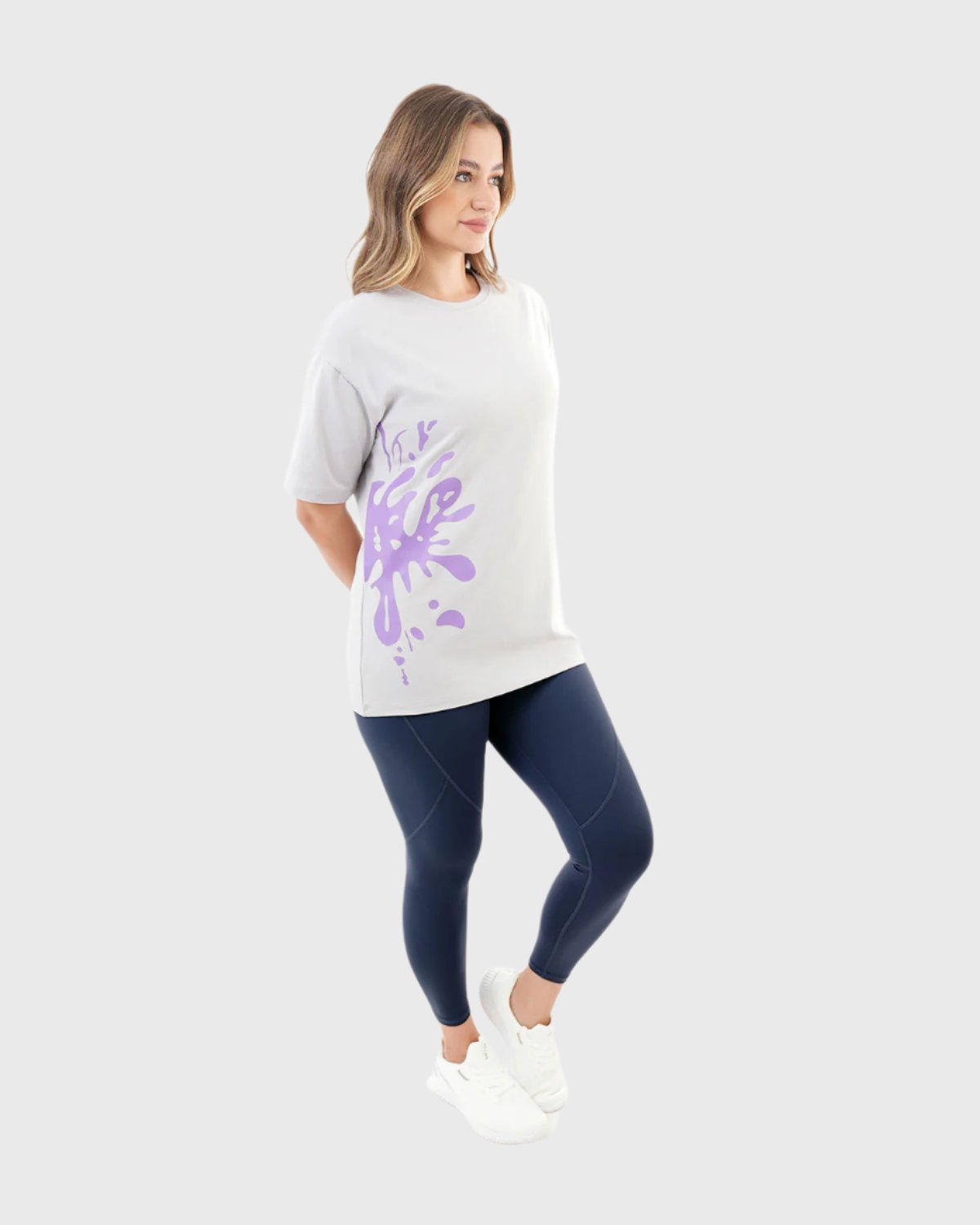 Oversized Splash Gray T-Shirt-Atum -64841237