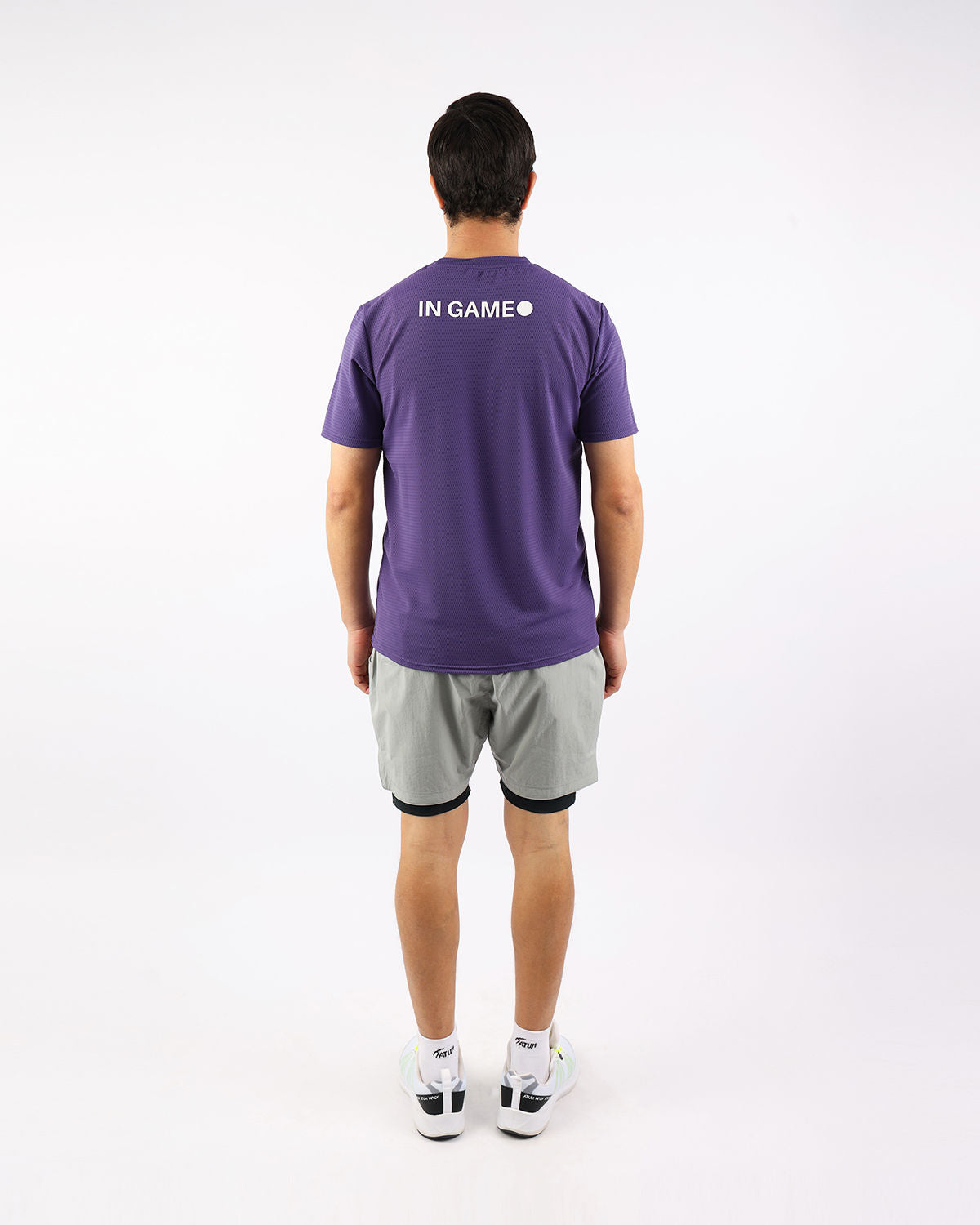 Crew Neck Short Sleeve Purple Athletic Top-Atum -92334774
