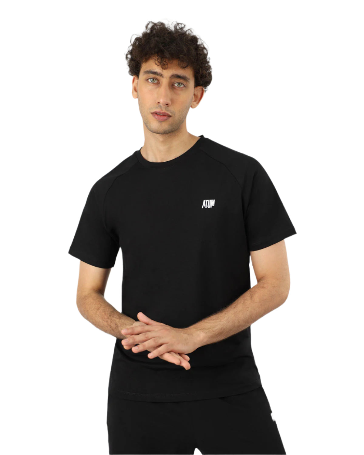 Men's Cotton Black Teee-Atum -81066603