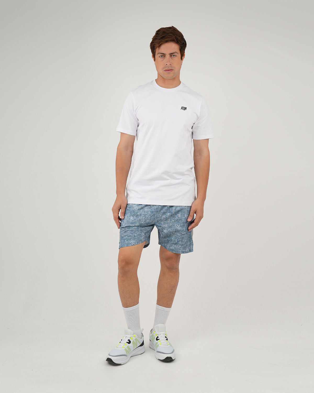 Printed Navy Training Short-Atum -49383575