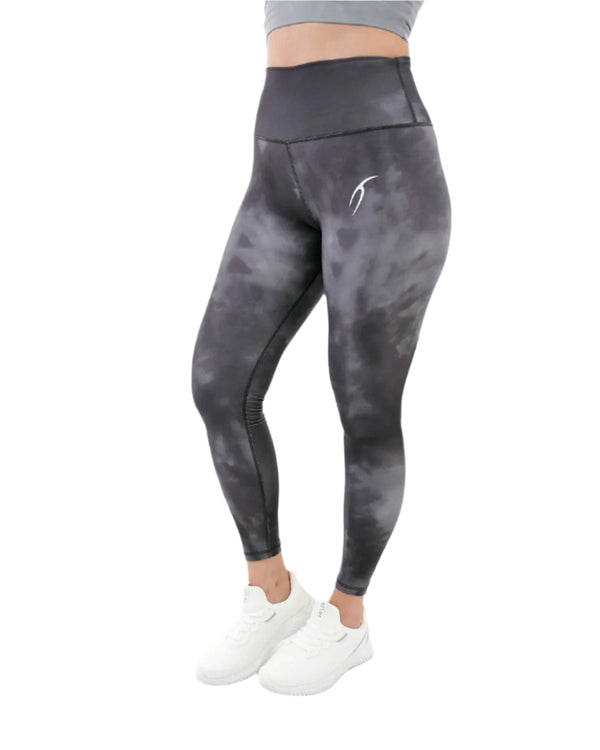 Yoga Printed Gray Leggings-Atum -83633406