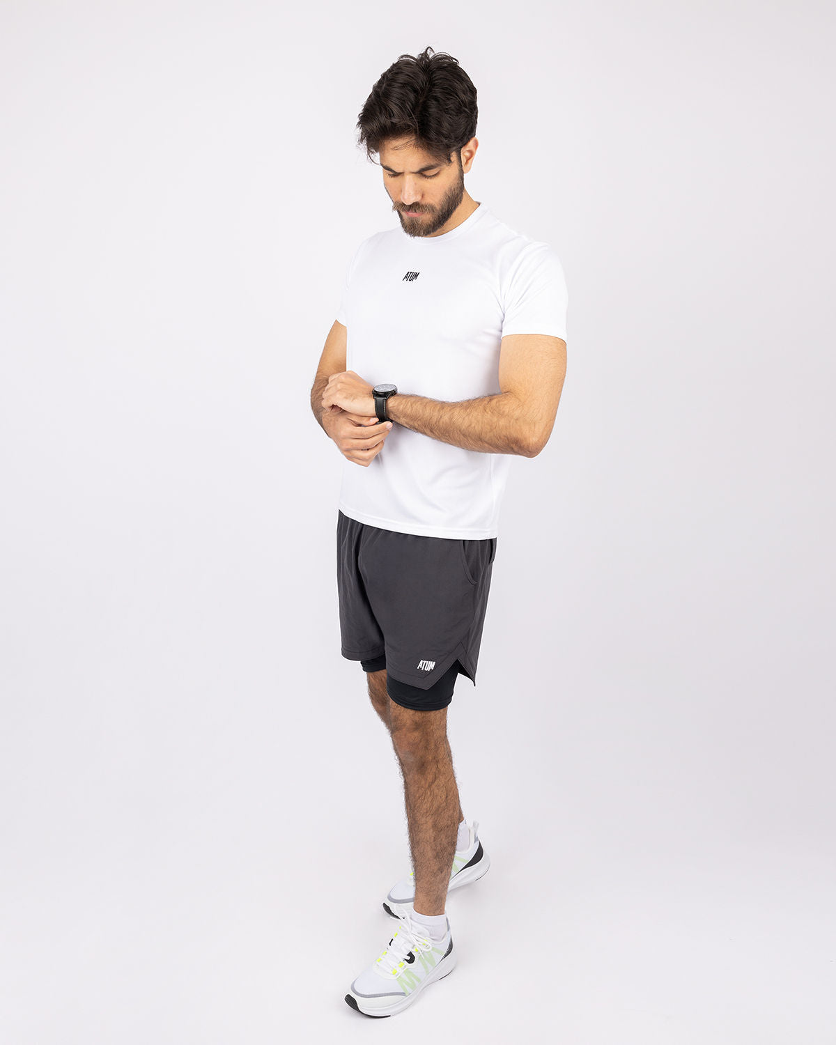 Hidden Pocket Gray Training Short-Atum -50995639