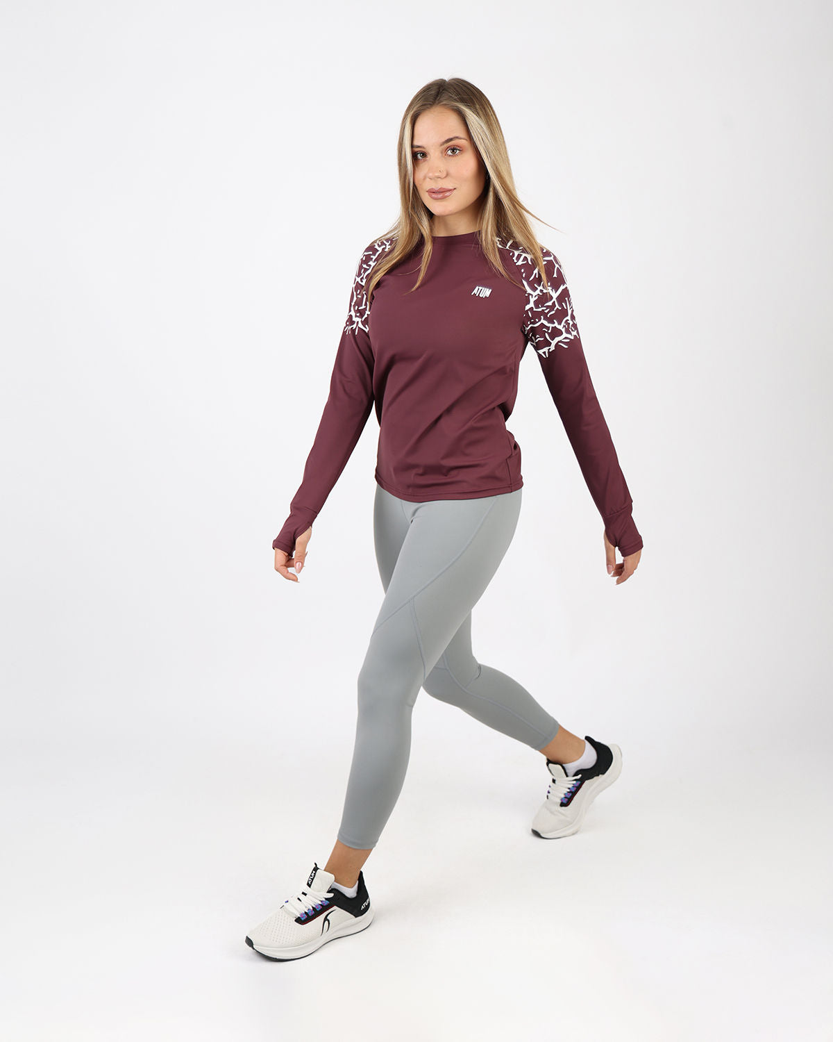 Graphic Long-Sleeve Burgundy T-Shirt-Atum -60692858