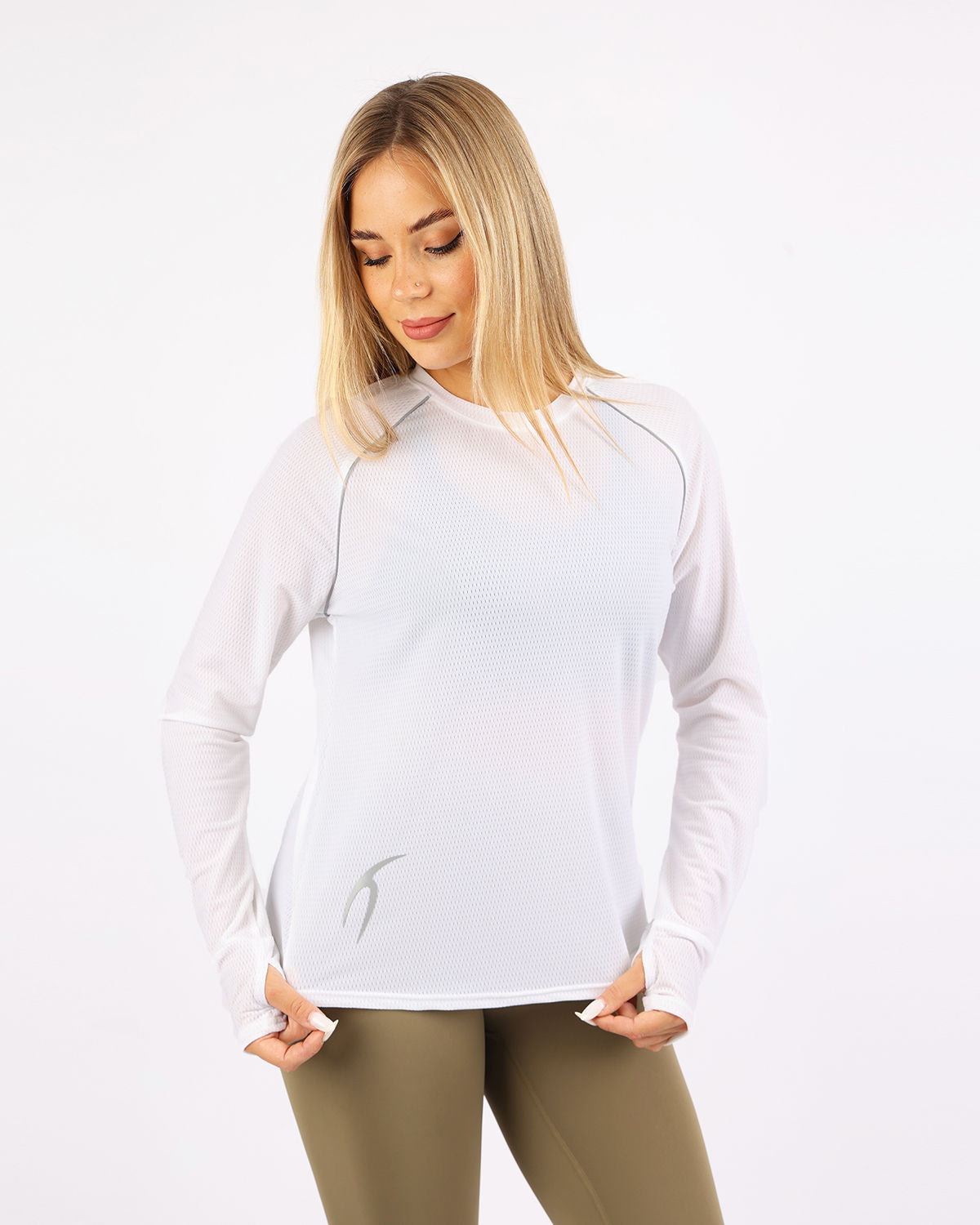 Long-Sleeve Training White Top-Atum -16604140