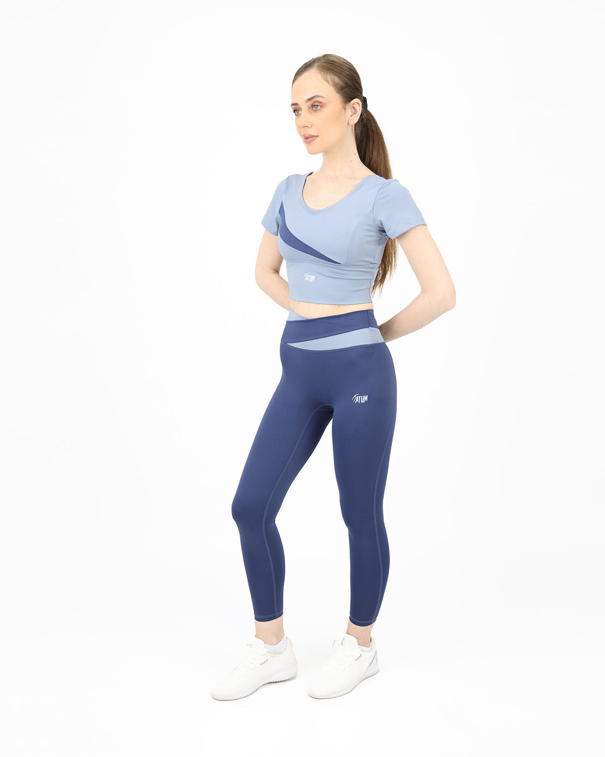 Asymmetric Crossover Blue Top-Atum -66062492