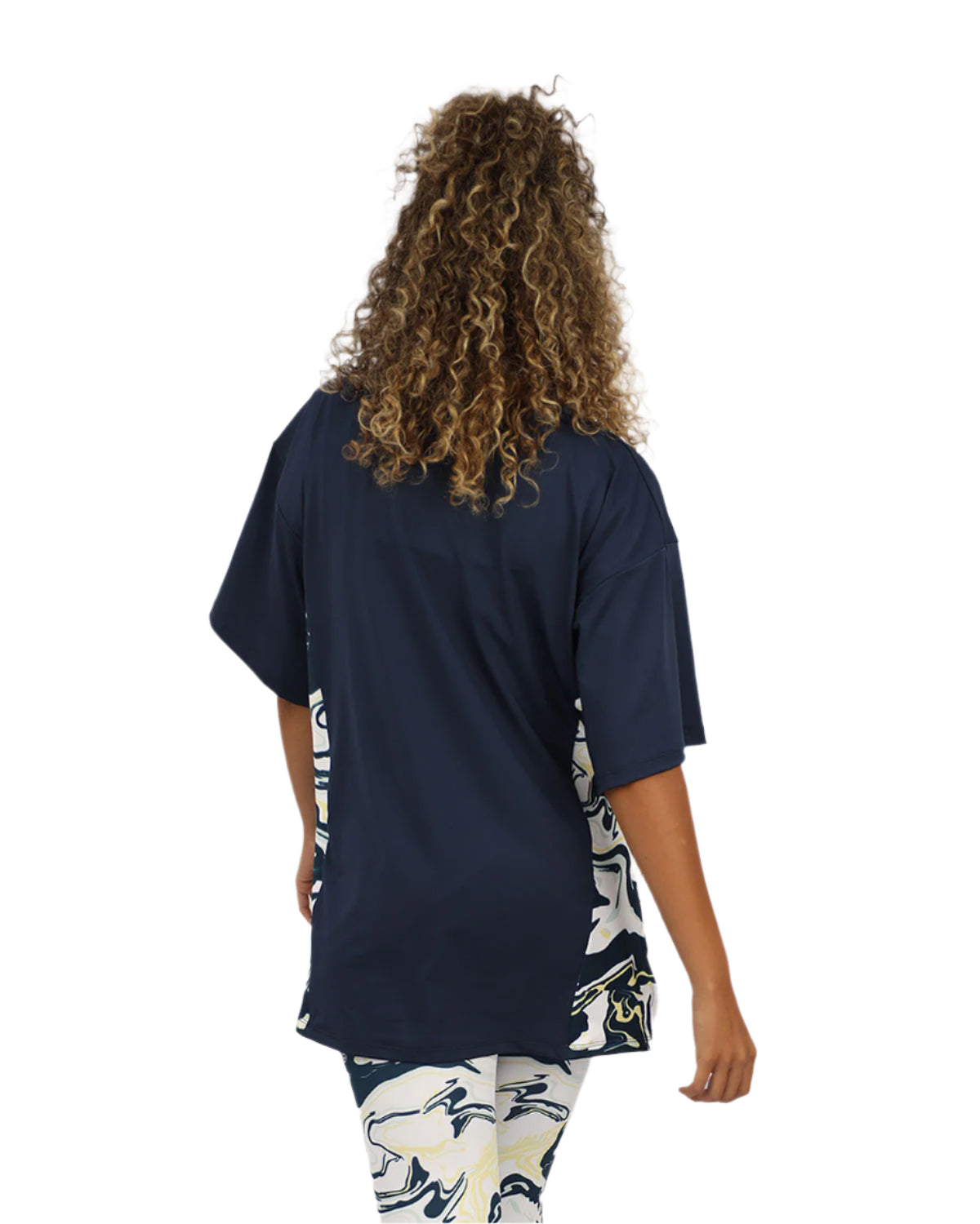 Women's Oversized Navy T-Shirt-Atum -75643553
