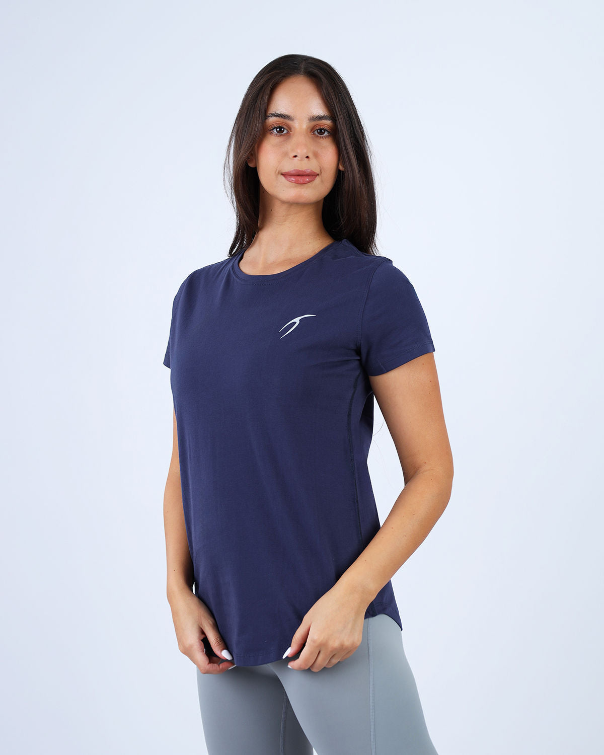 Basic Short Sleeves Navy T-Shirt-Atum -70488435