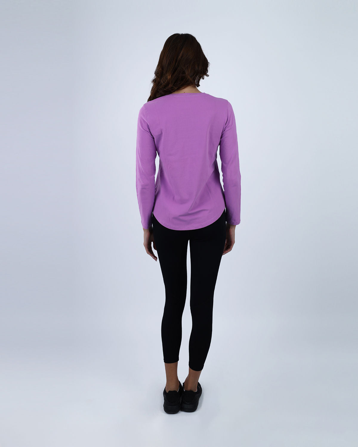 Basic Long Sleeve Lavender T-Shirt-Atum -6630508