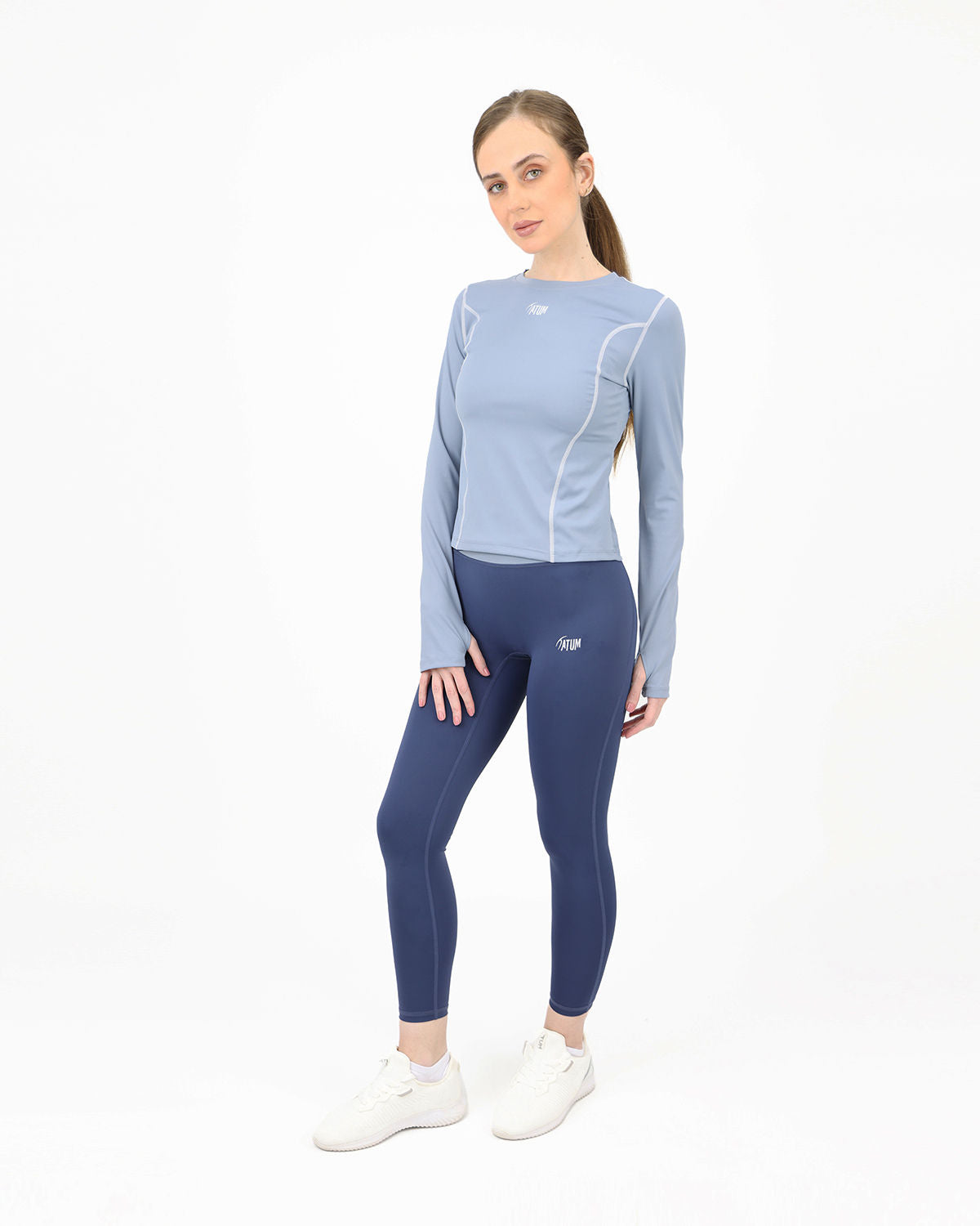 Streamline Long Slevess Women's Blue Top-Atum -98003540