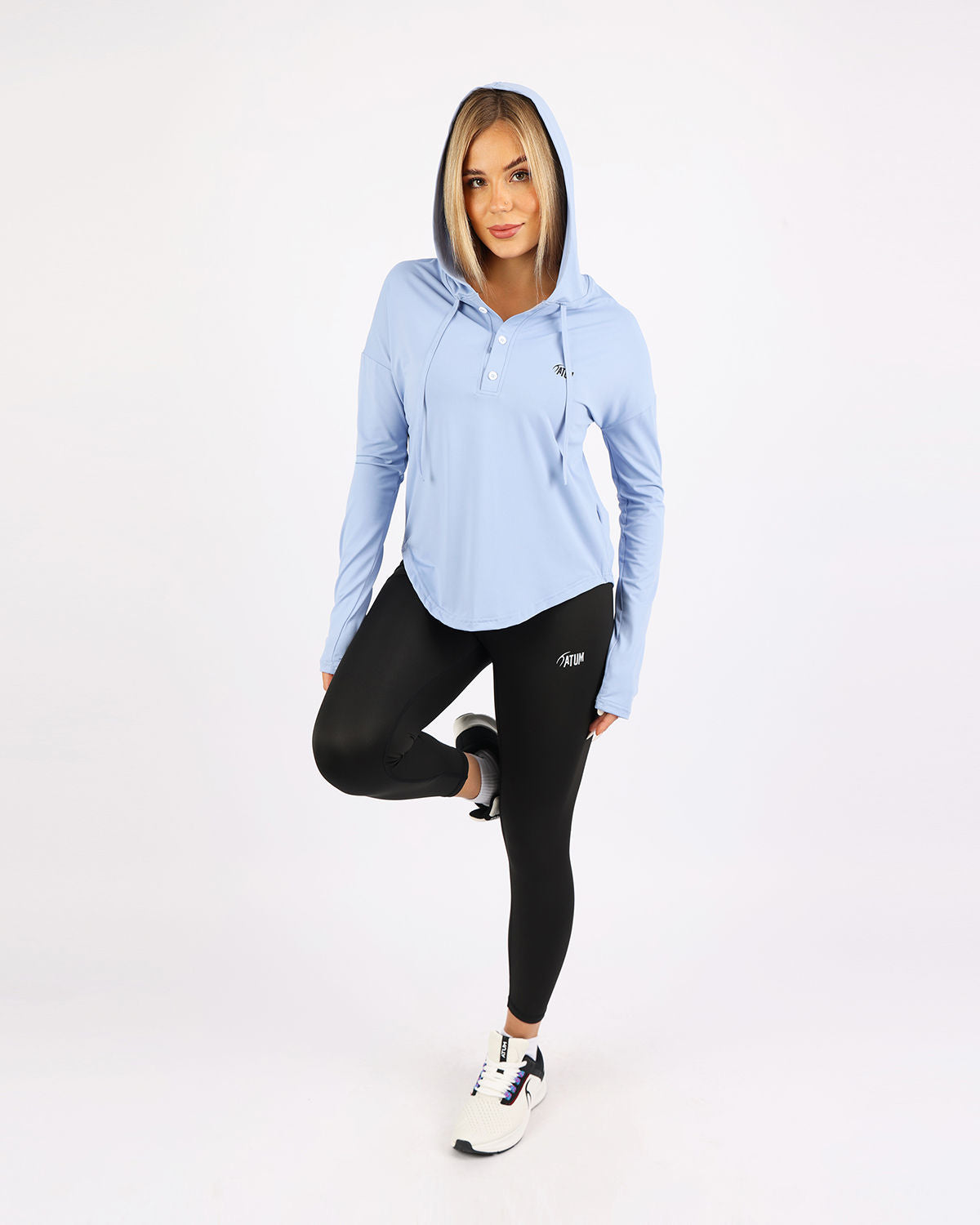 Long Slevess Women's Blue Hoodie-Atum -36342641