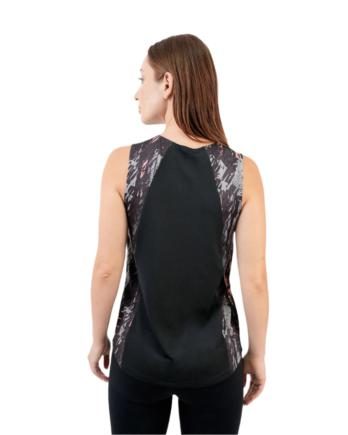 Marble Printed Black Tank Top-Atum -71112192