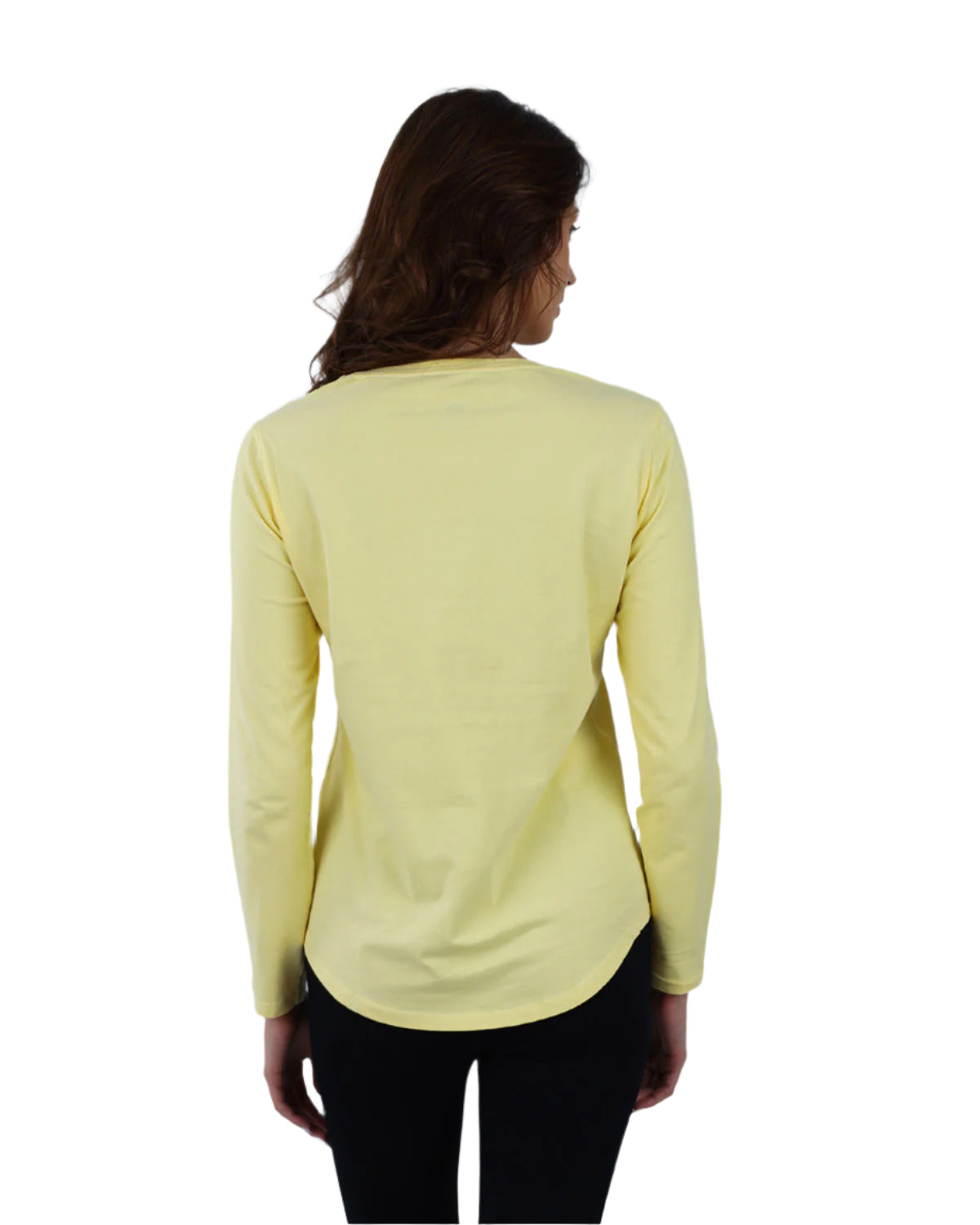 Basic Long Sleeve Yellow T-Shirt-Atum -49687050