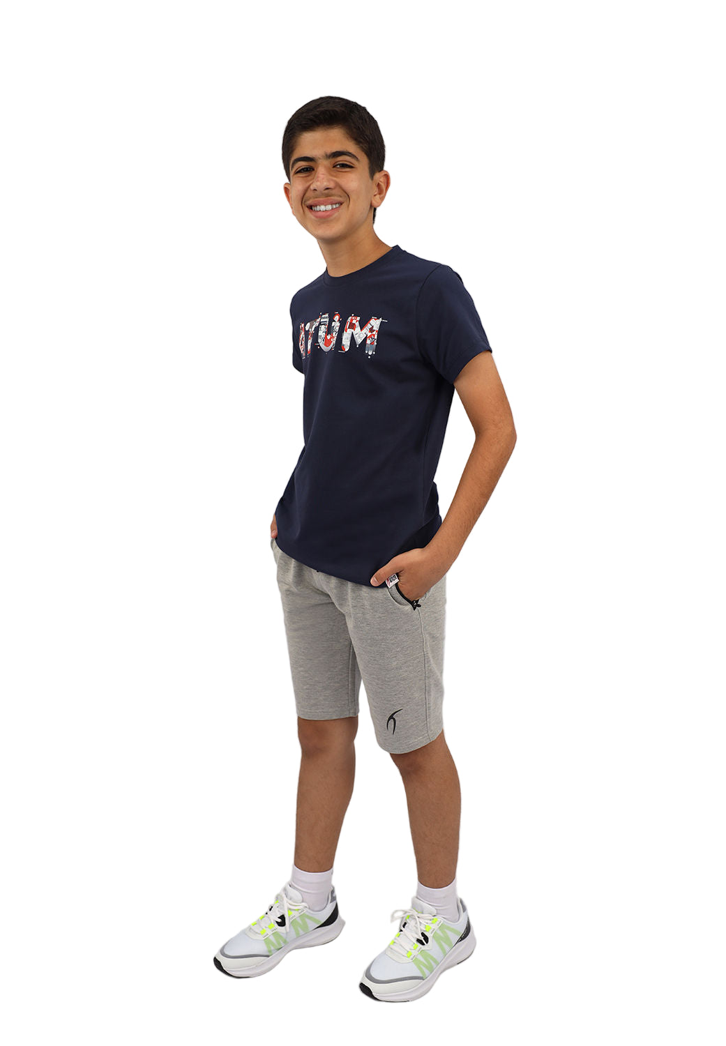 Boy's Short Sleeves Basic Navy T-shirt
