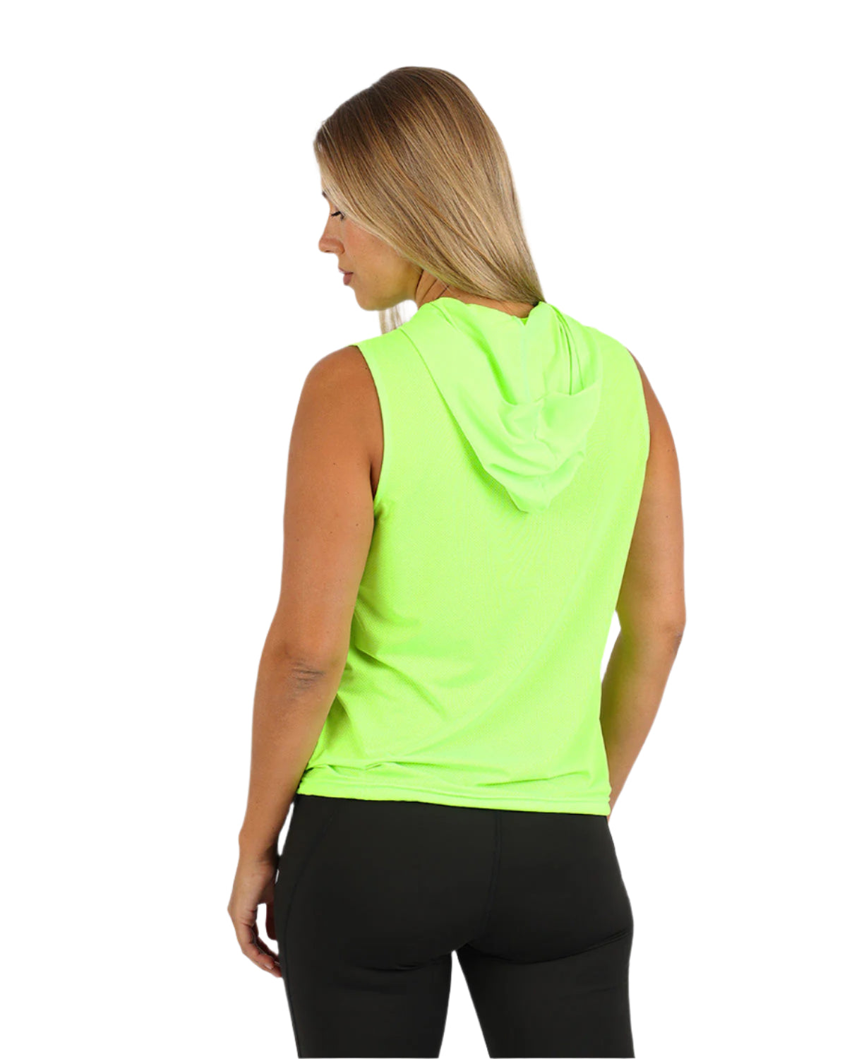 Sleeveless Breathable Lime Green Women's Hoodie-Atum -5117420