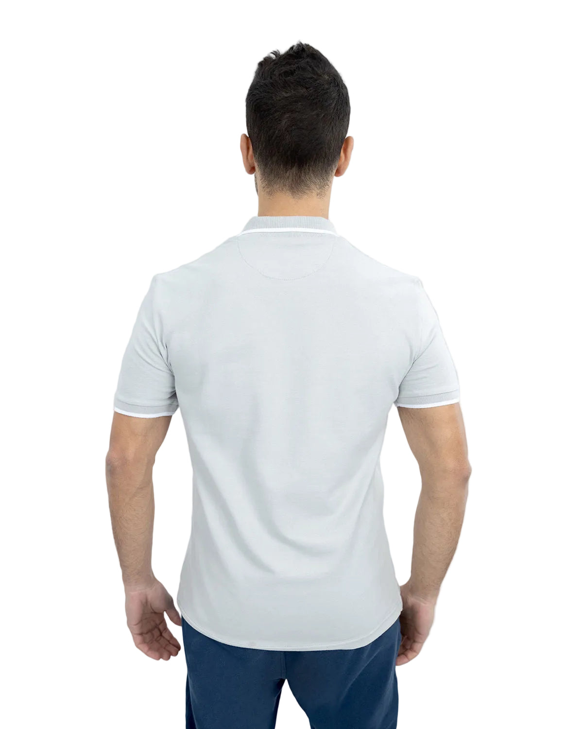 Men's Gray Polo Shirt-Atum -77984738