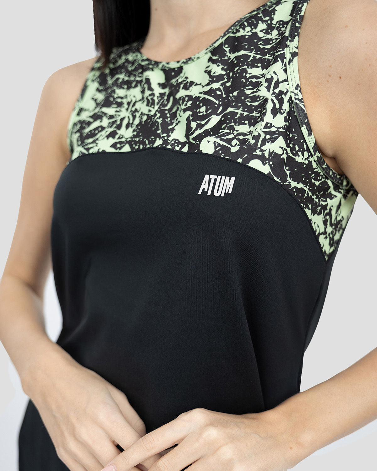 Printed Black Tank Top