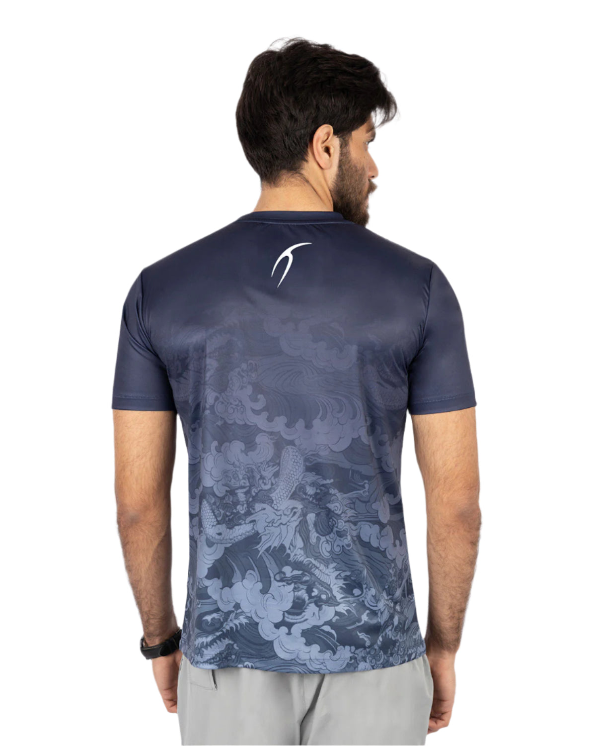 Round Printed Navy T-Shirt-Atum -43124722