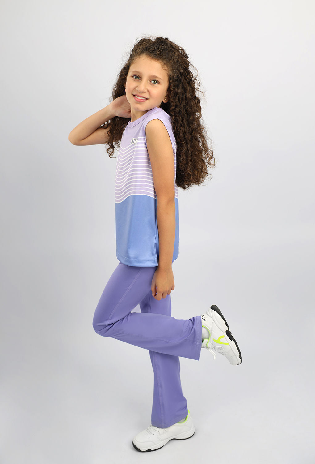Girl's Open Back Purple Tank Top-Atum -20035900