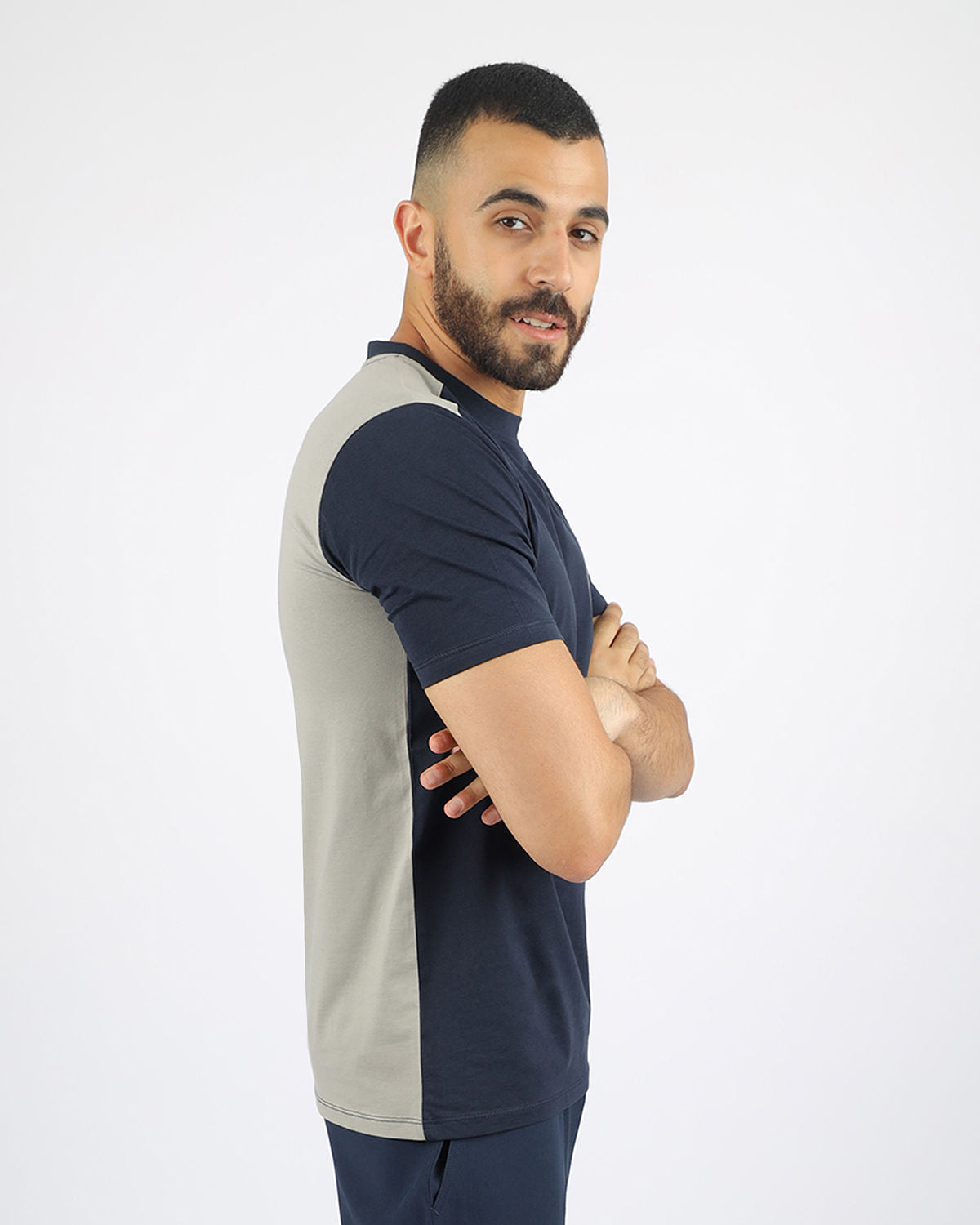 Men's Basic Navy T-Shirt-Atum -76229327