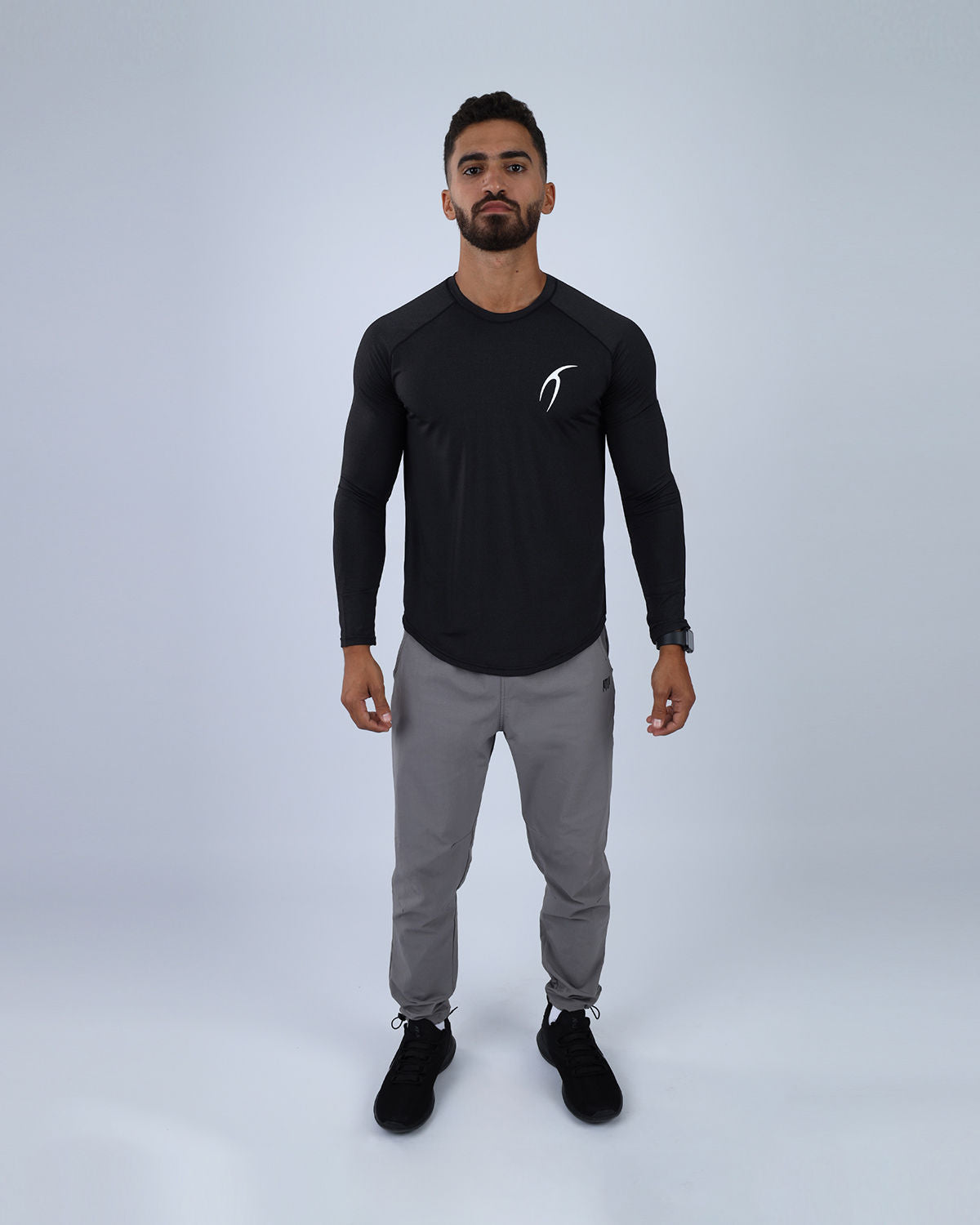 Long Sleeve Running Black Tee-Atum -97984478