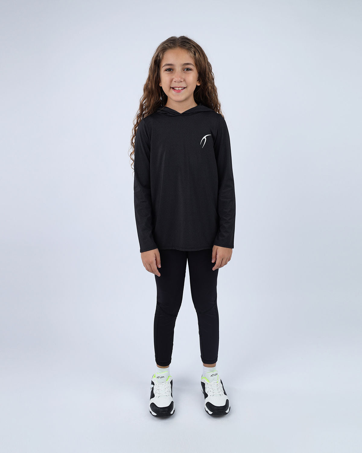 Vivid Long-Sleeve Black Hoodie-Atum -79358259