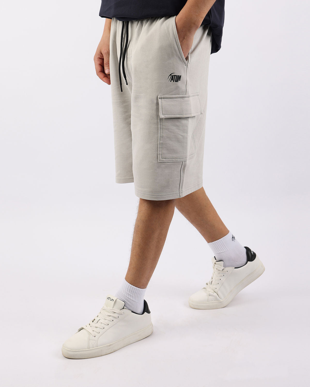 Essential Cargo Men's Gray Shorts-Atum -95178821