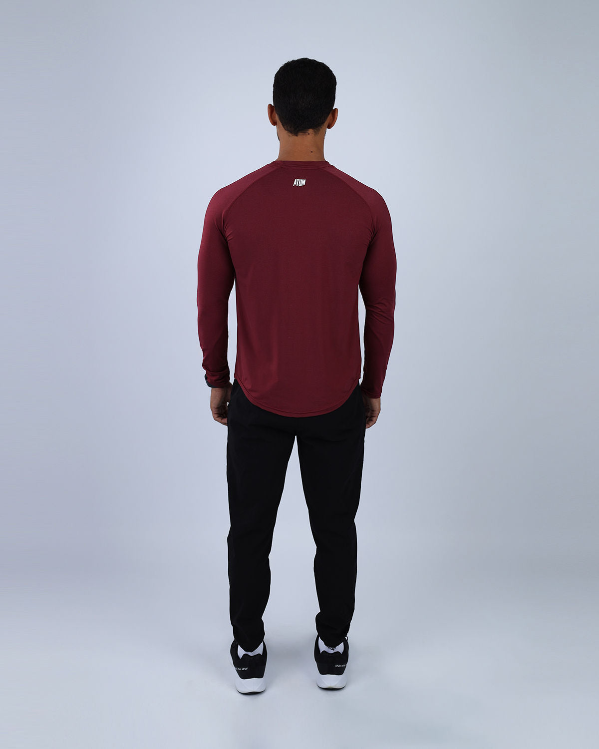 Long Sleeve Running Burgundy Tee-Atum -50910355
