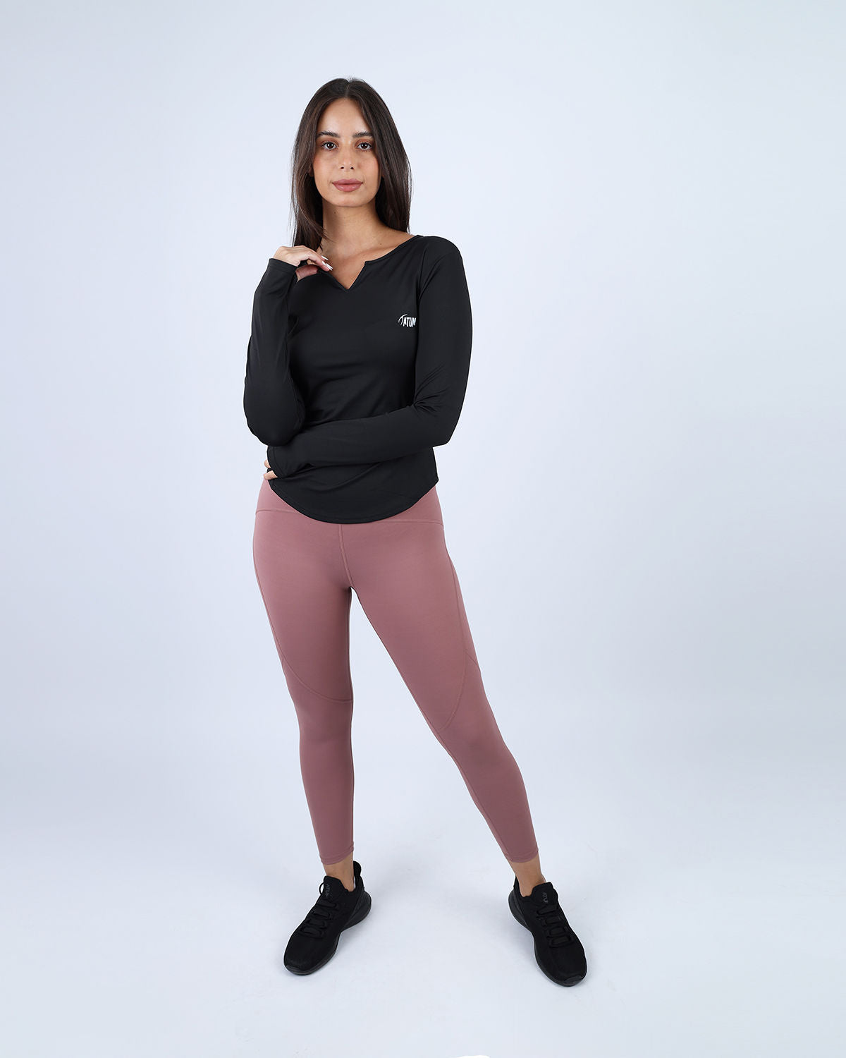 Elegance Women's Black Long-Sleeve Top-Atum -98628022
