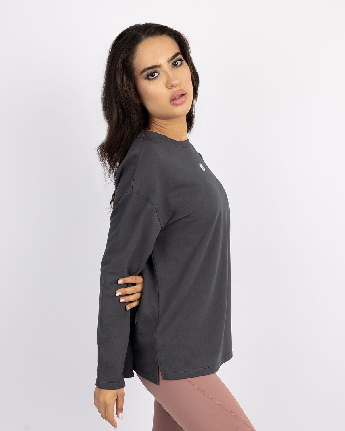 Elegance Oversize Gray T-Shirt-Atum -88267936