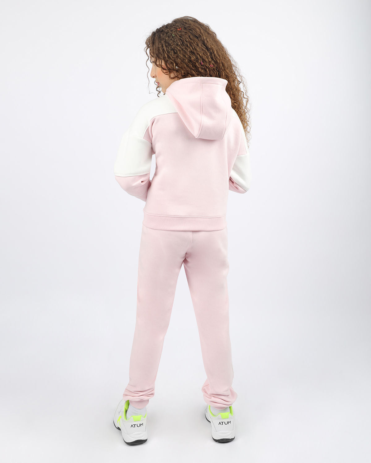 Girl's Quarter Pink Zip Hoodie-Atum -62942536