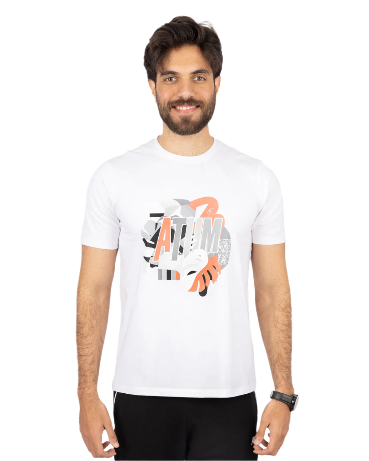 Printed White Men's T-Shirt-Atum -91871415