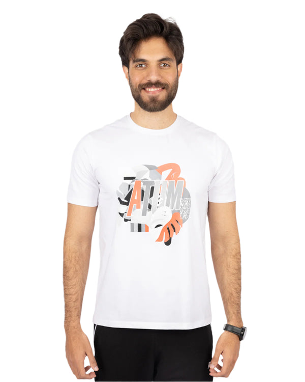 Printed White Men's T-Shirt-Atum -91871415