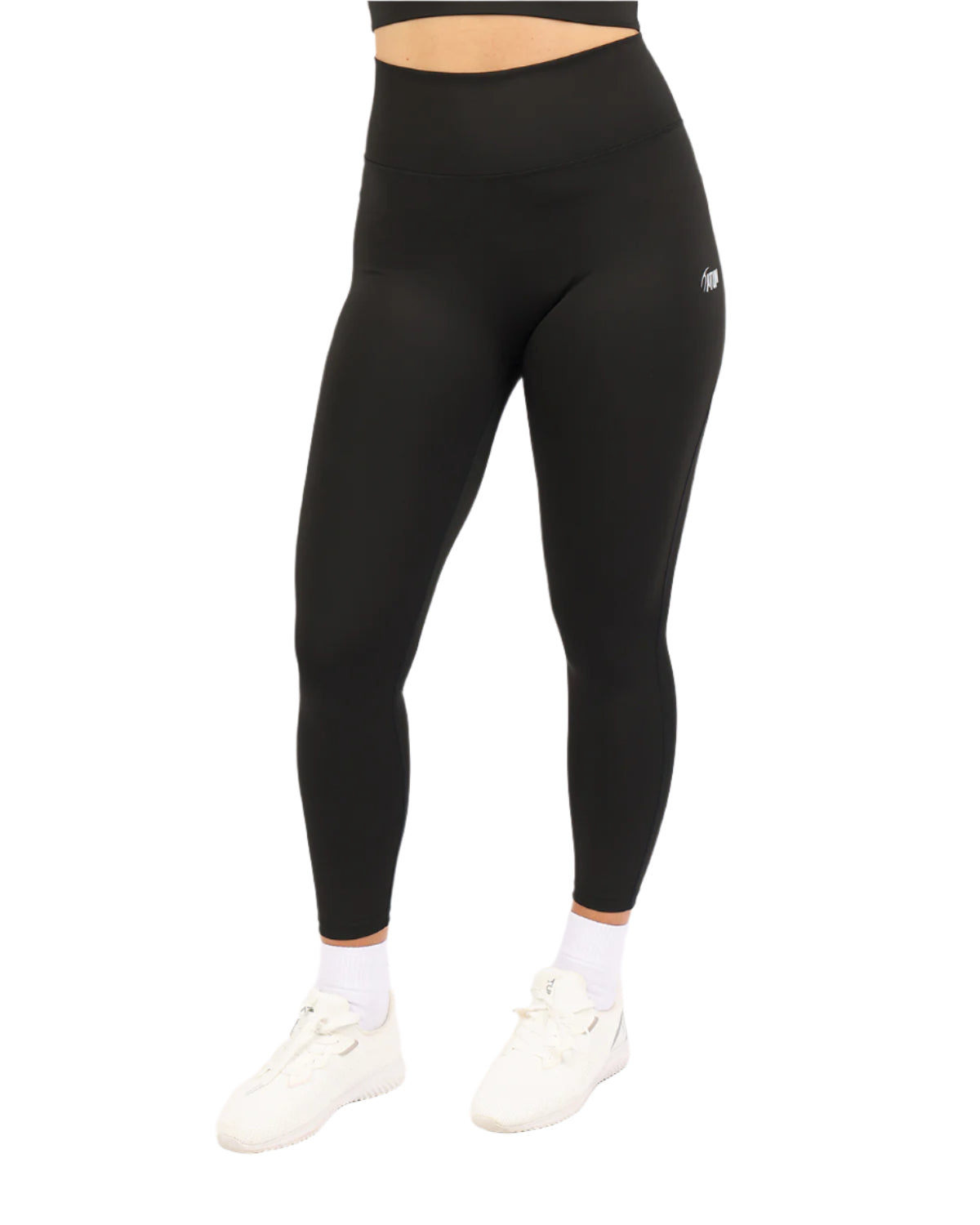 Curve Accent High-Rise Black Leggings-Atum -16706815