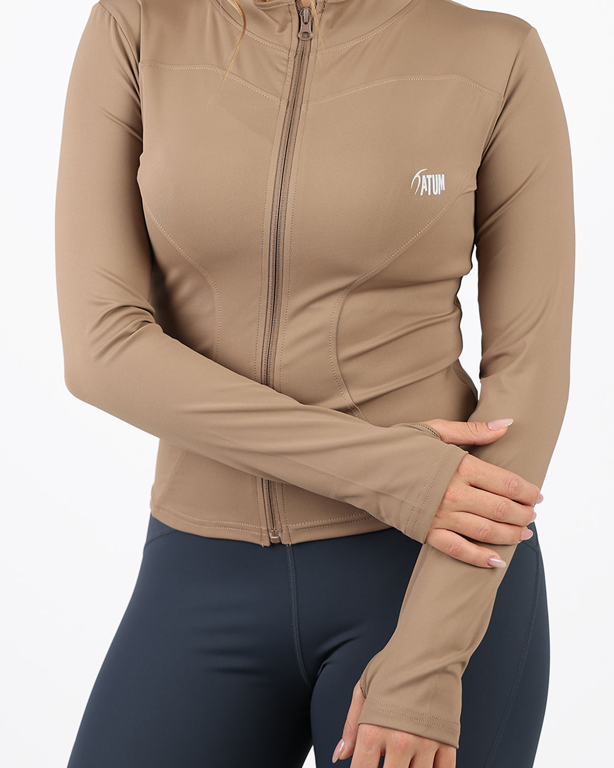 Verde Women's Zip Coffee Jacket-Atum -37311007