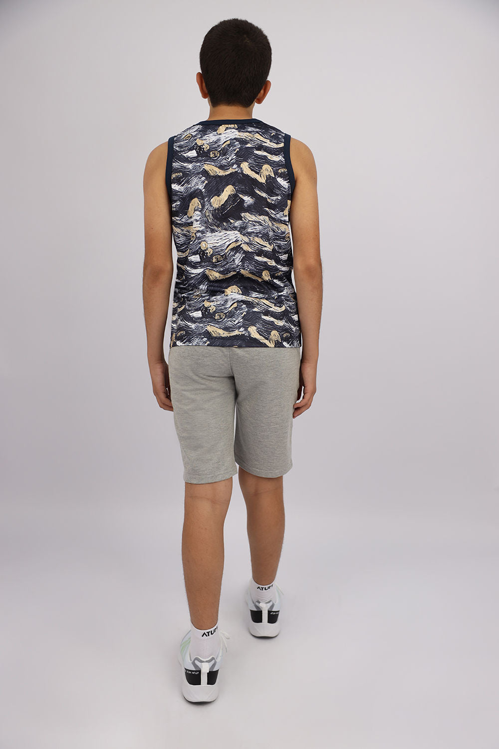 Boy's Printed Navy Tank Top