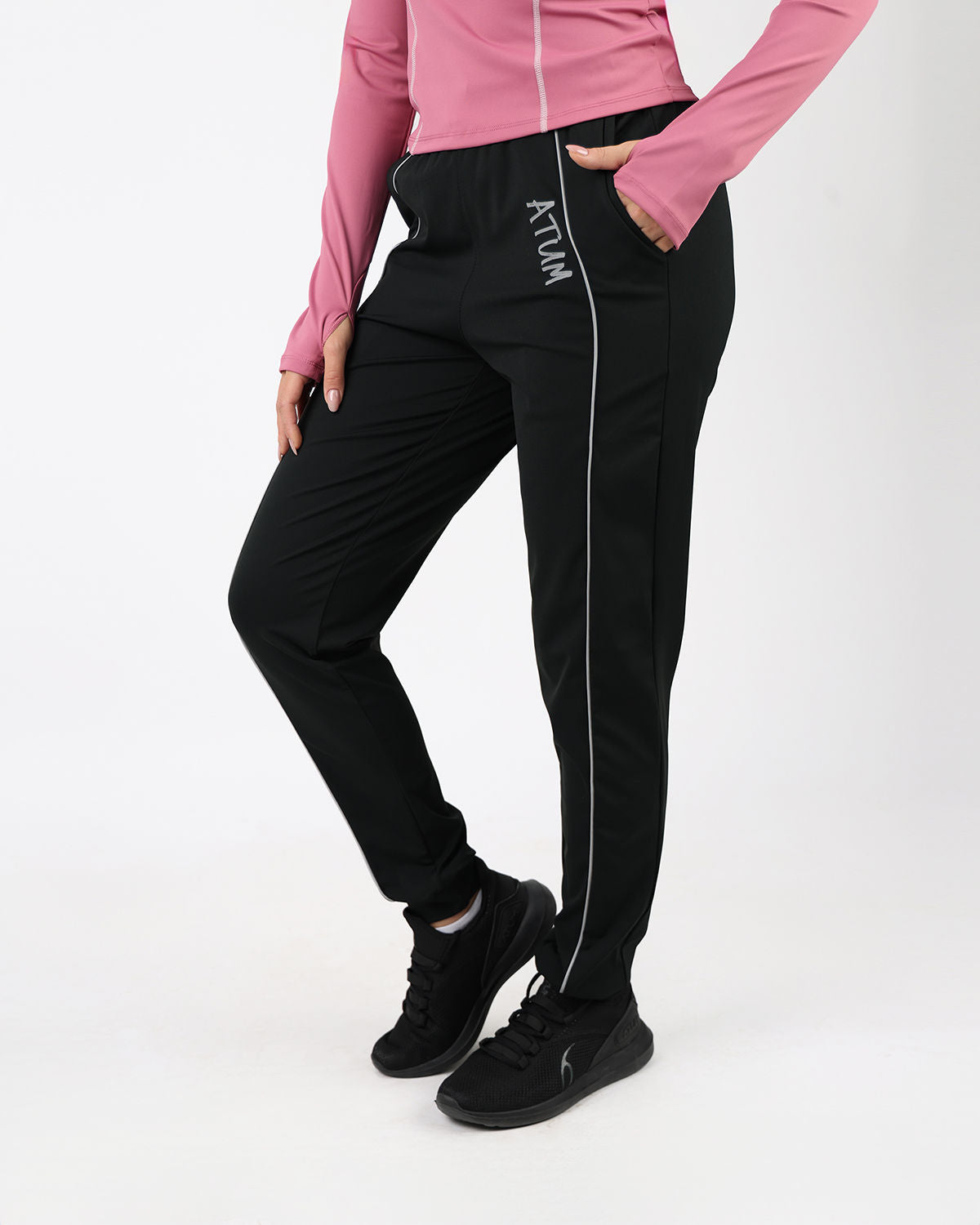 Relaxed Fit Black Pants-Atum -52128628