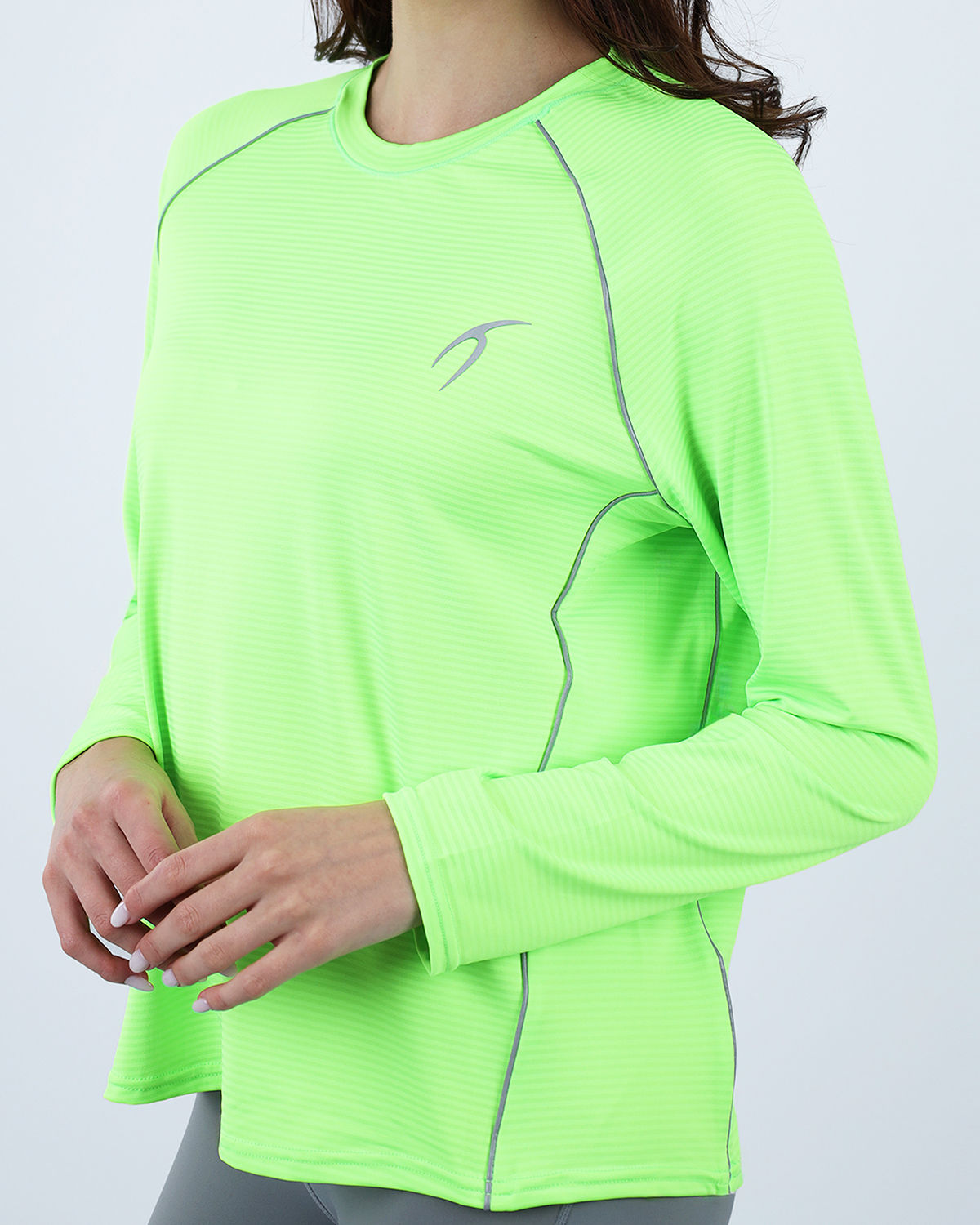 Slim Long Sleeve Lime Green Top-Atum -40987605