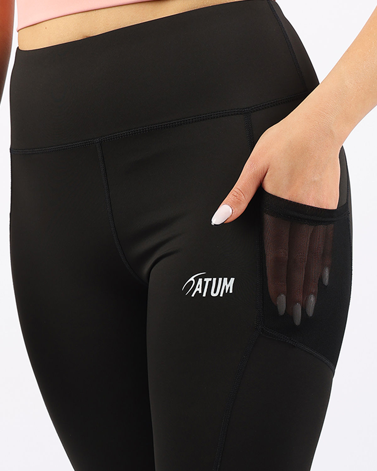 Pocket Flex Capri Black Leggings-Atum -96865091
