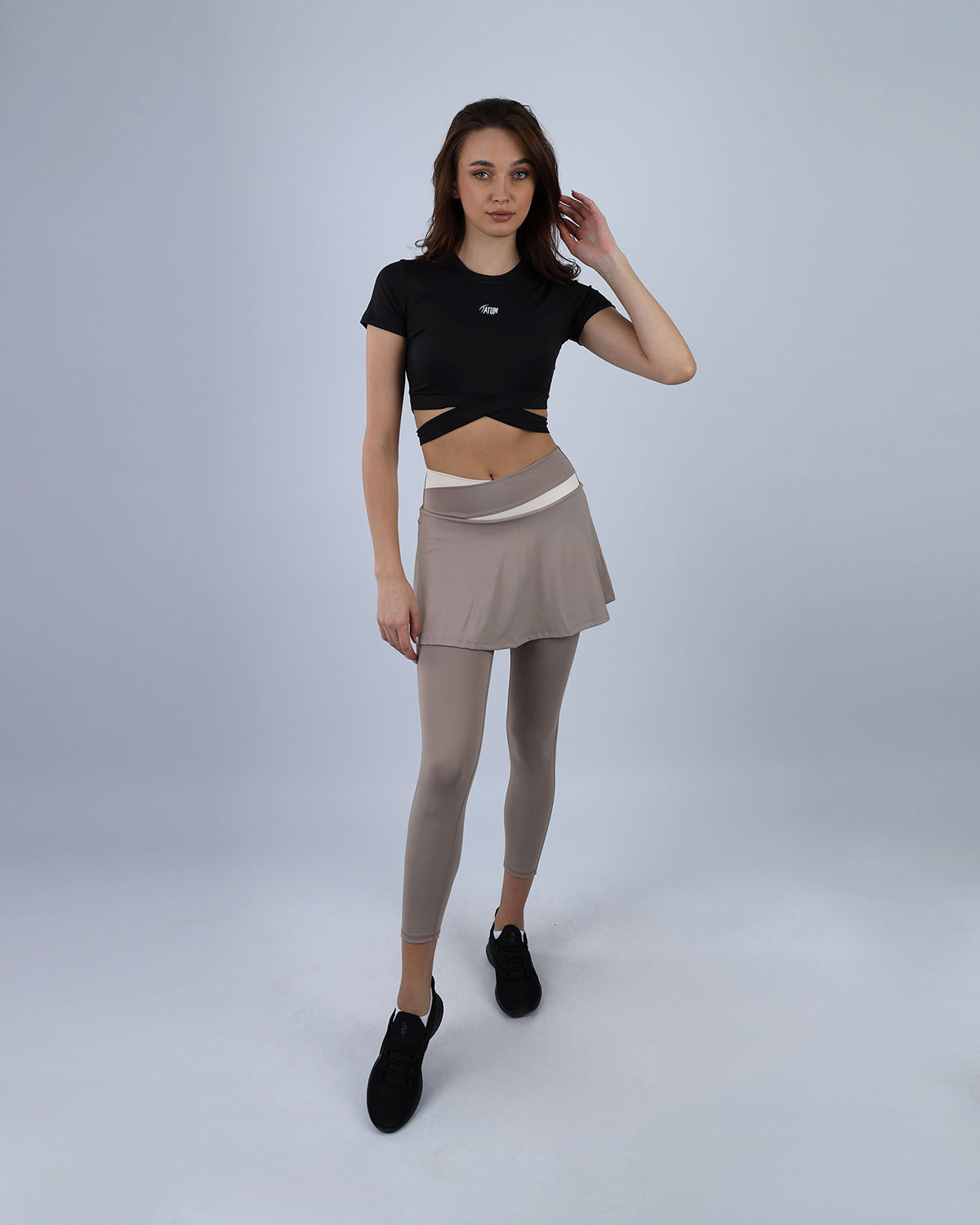 Flexi Flair Skirted Coffee Leggings-Atum -74953793