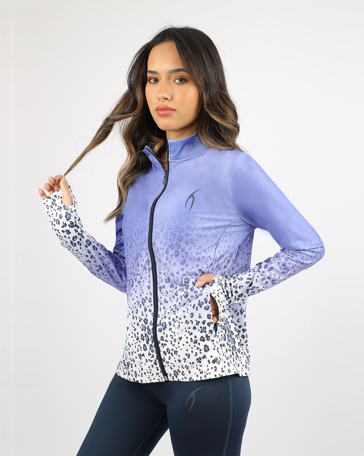 Colored Print Purple Jacket-Atum -71474588