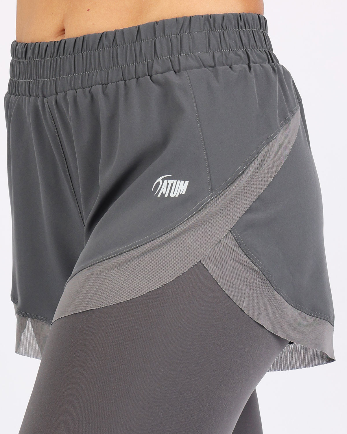 Pocket Wave Skort Gray Leggings-Atum -6086264