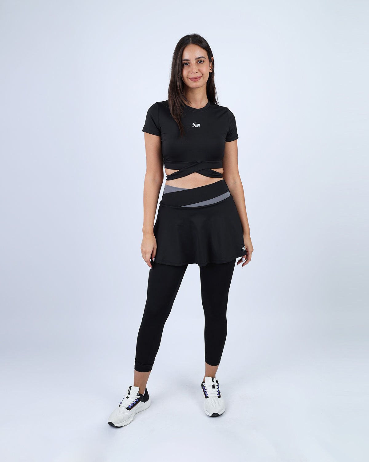 Flexi Flair Skirted Black Leggings-Atum -79904694