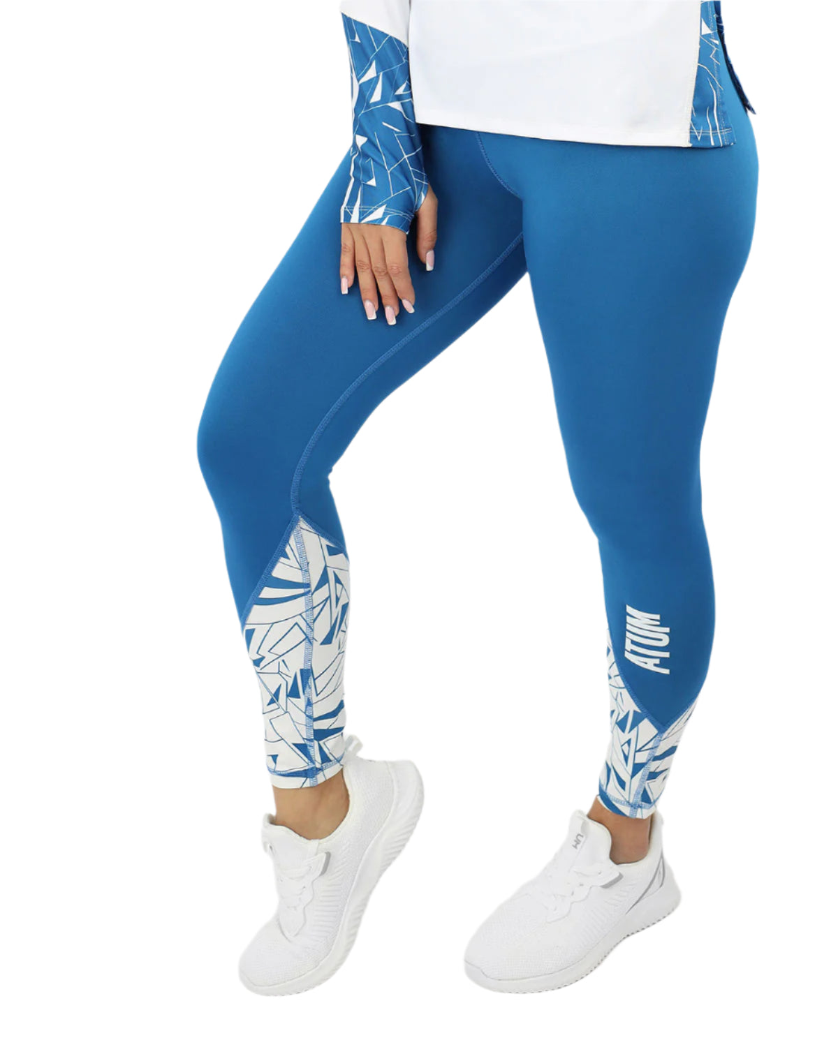 Printed Women's Blue Leggings-Atum -84279737