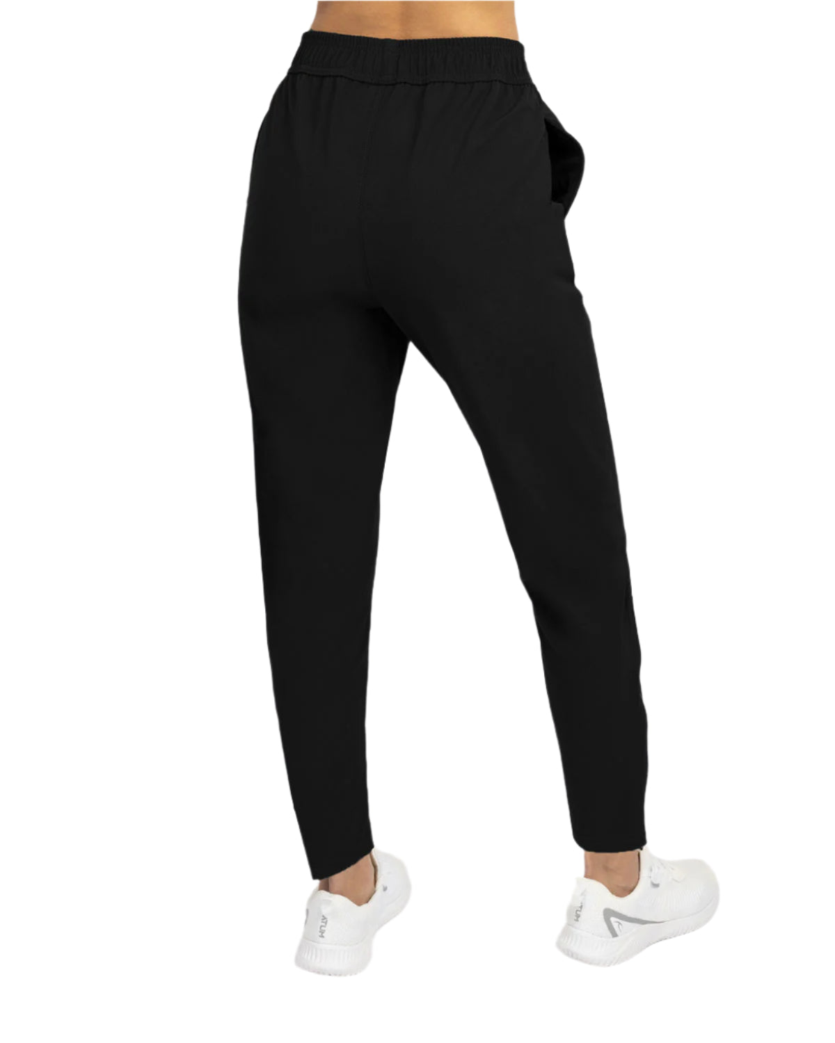 Slit Zipper Black Women's Pants-Atum -3332245