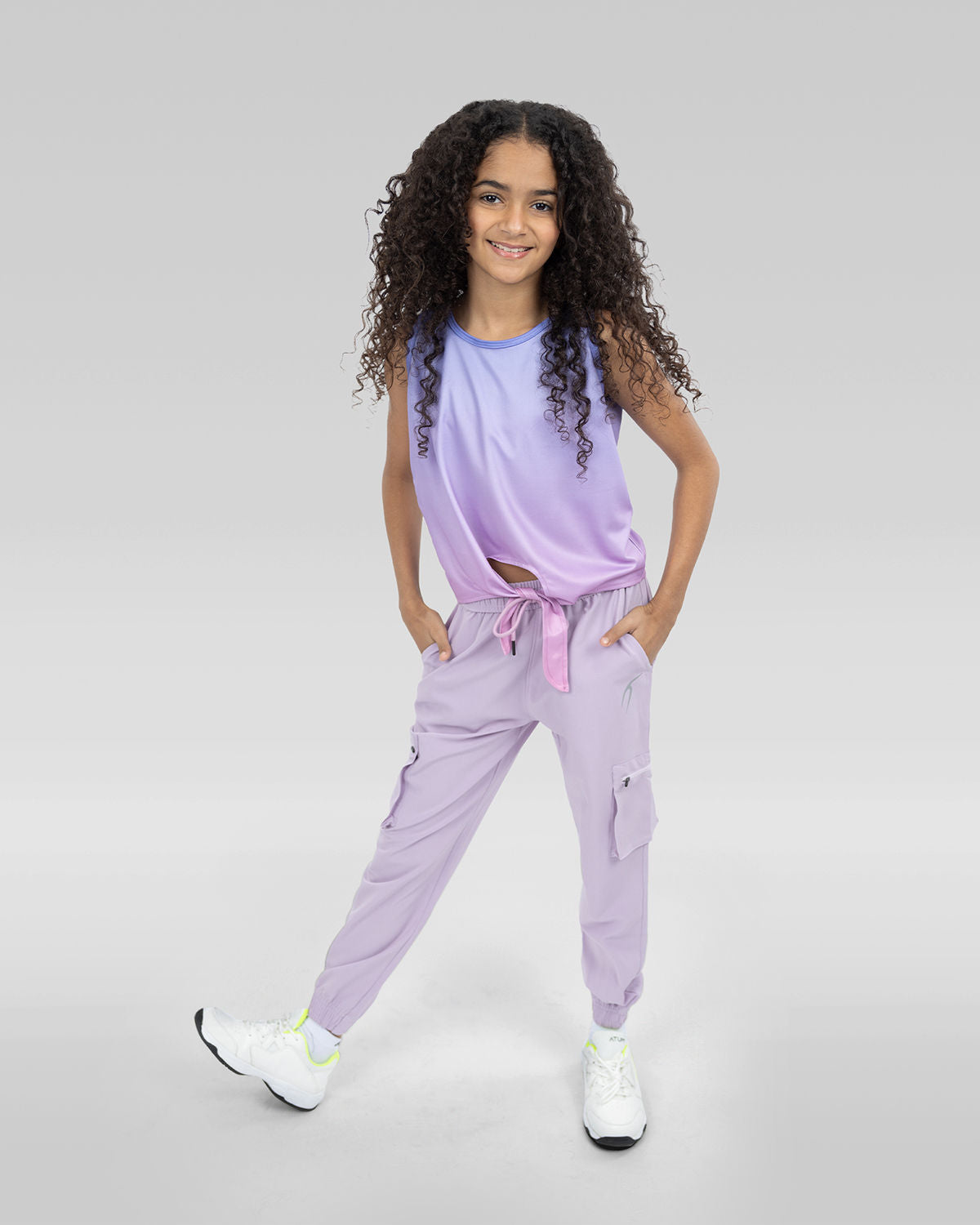 Girls Plain Purple Tank Top