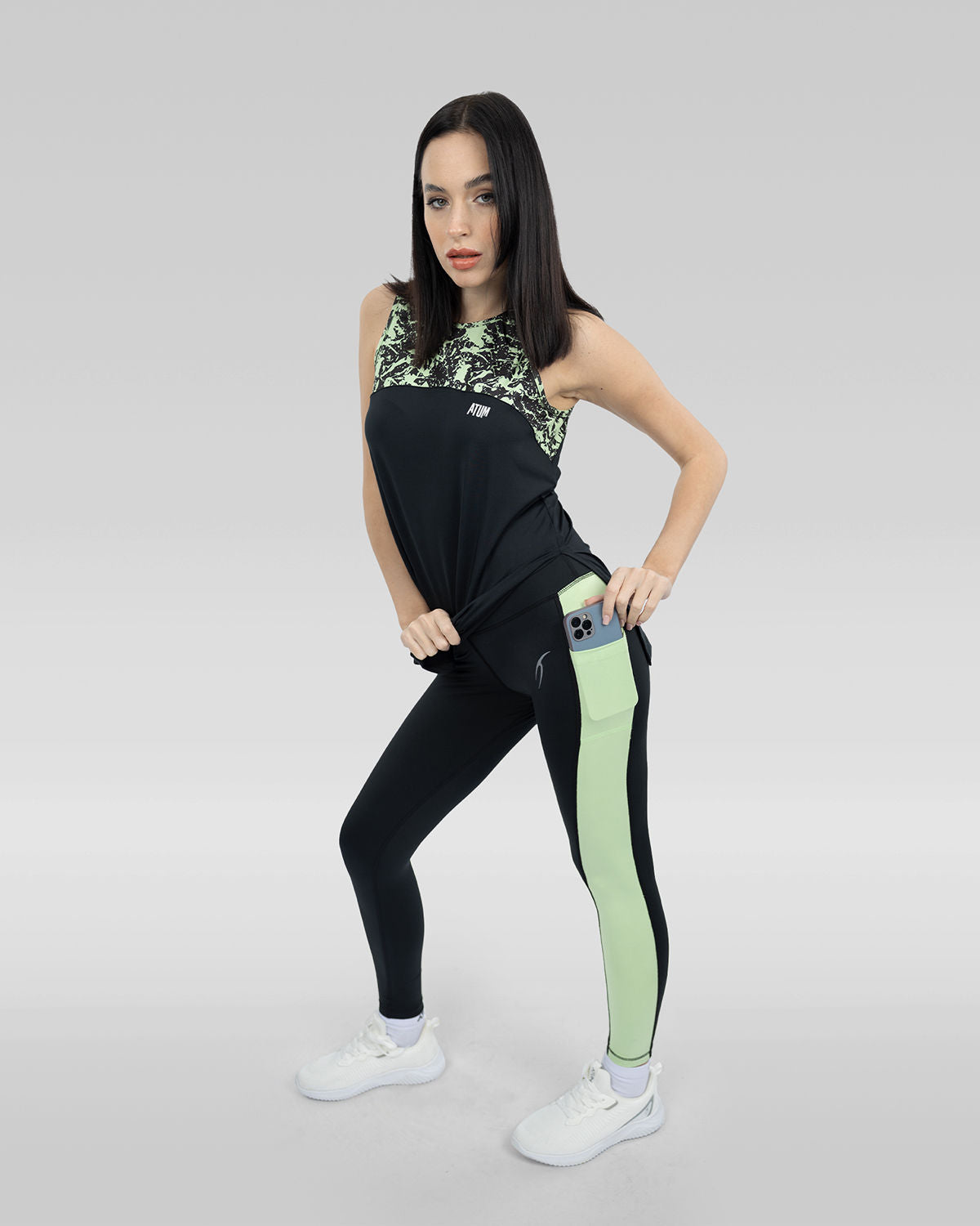 Printed Black Tank Top-Atum -90667496