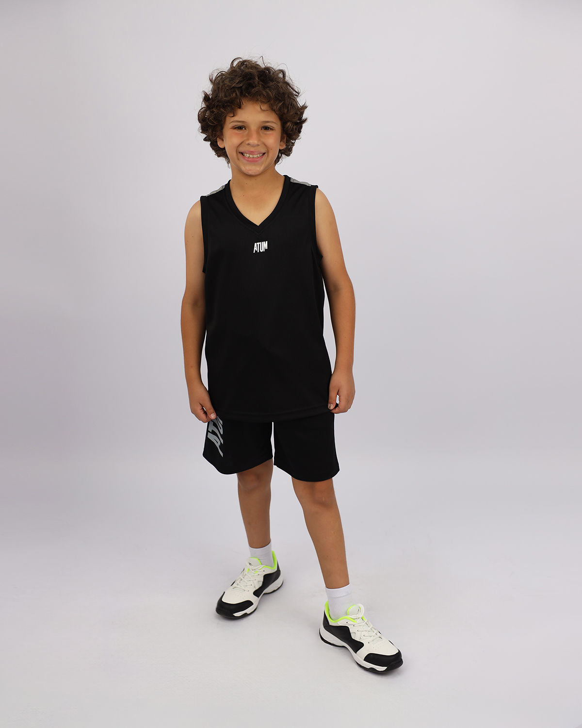 Basic Vneck Black Tank Top-Atum -12307166